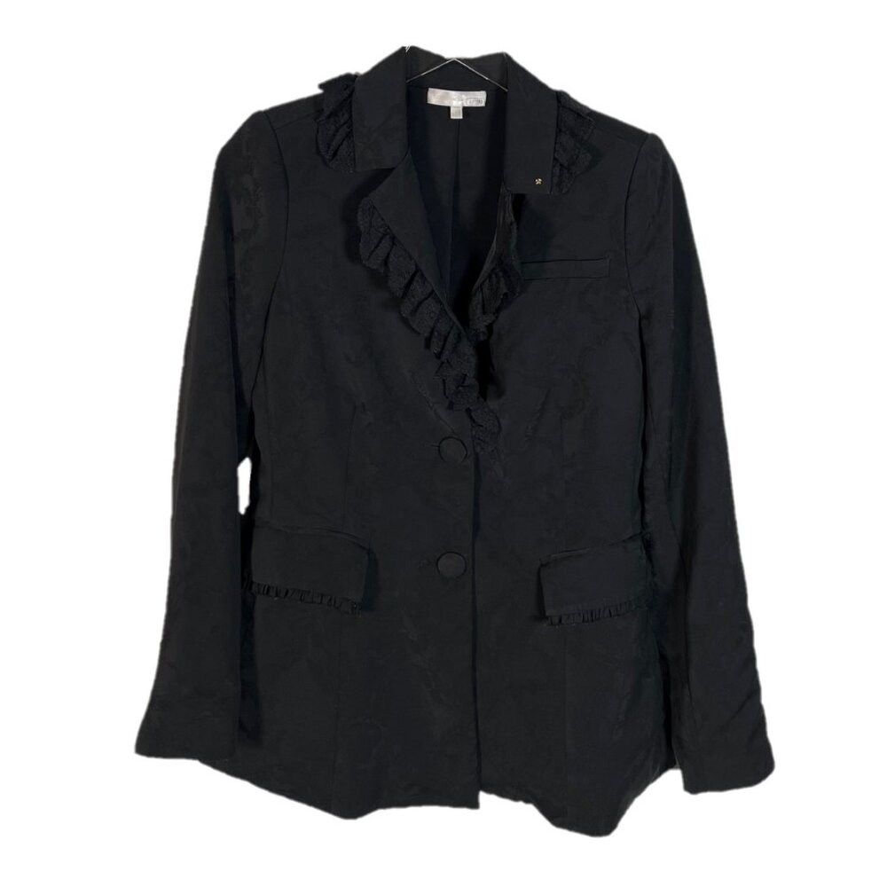 Love Shack Fancy Lula Satin Ruffle Blazer Size 6